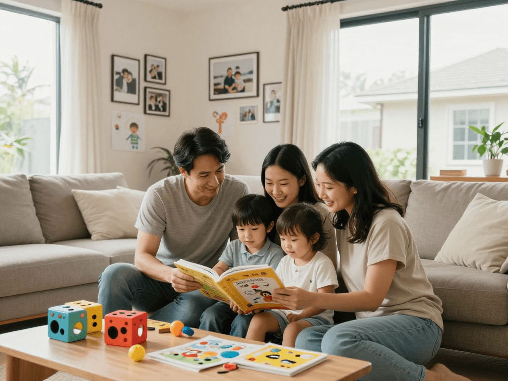 ROKOK88 parenting resources imagery featuring a family creating educational moments together.