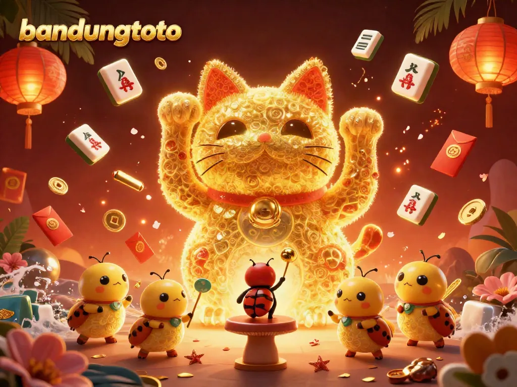 Experience winning moments at bandungtoto with vibrant casino symbols and golden fireflies swirling in celebration.