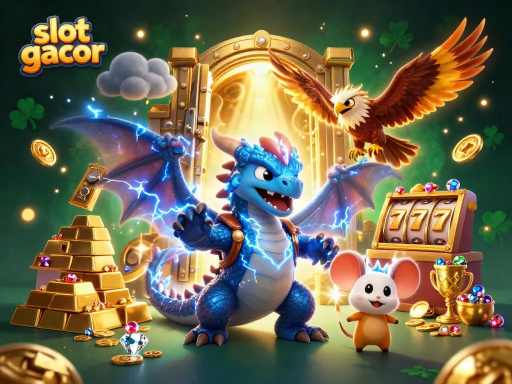 Slot gacor menggoda pemain dengan simbol slot dan karakter bertema keno di kasino fantastis.
