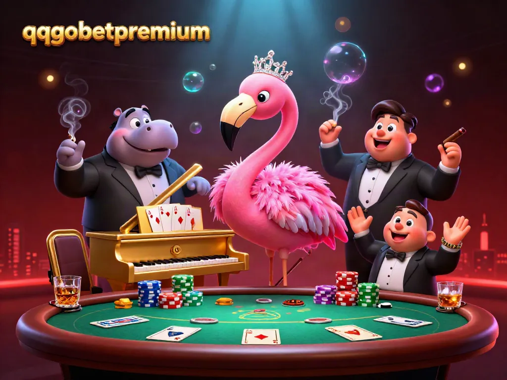 Experience the lively atmosphere of qqgobetpremium’s casino with vibrant characters and dynamic gaming elements.