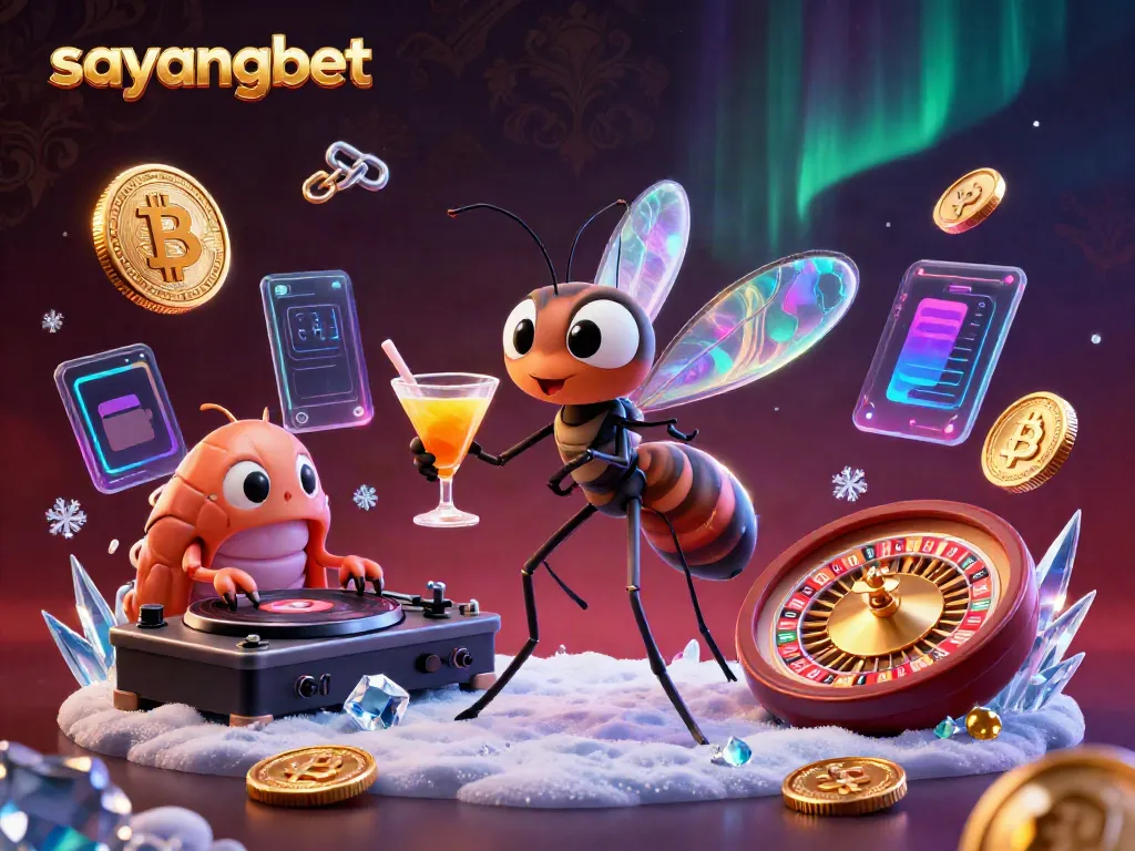Experience entertainment with sayangbet's vibrant casino scene featuring unique characters and dynamic elements.