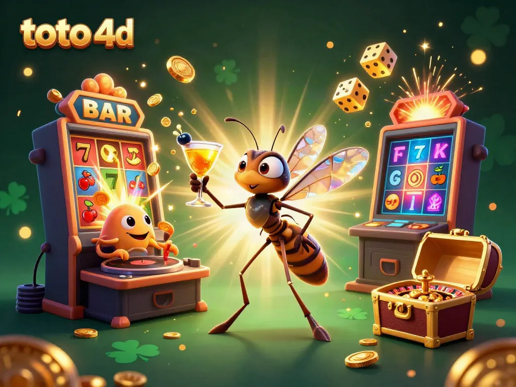 Engage in exciting gameplay with interactive elements in the vibrant toto 4d casino illustration.