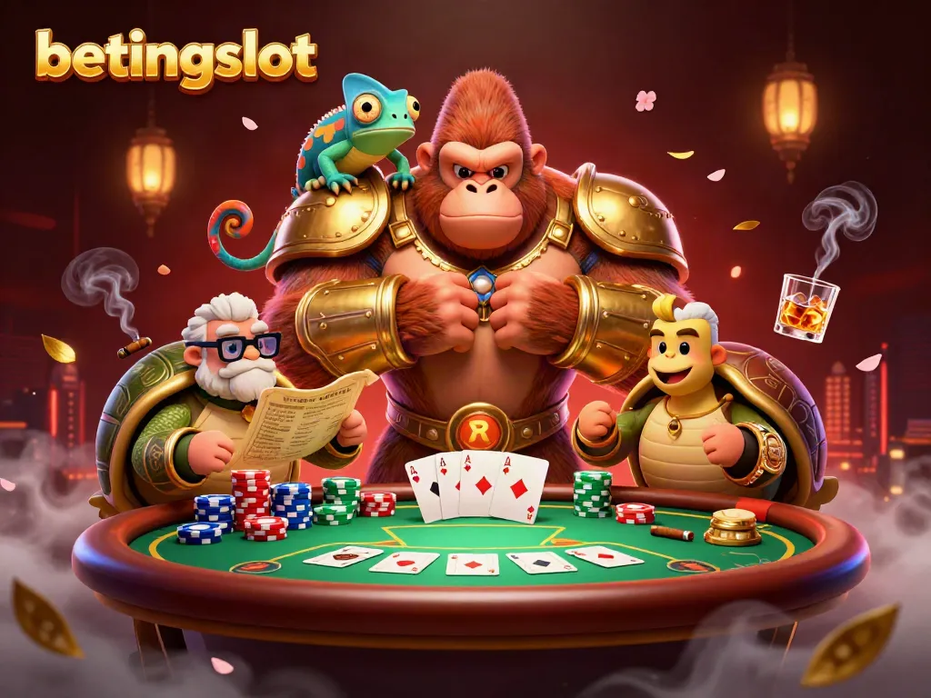 Gorila berkuasa dan teman chameleon di platform digital betingslot siap memberikan pengalaman bermain yang mendebarkan.