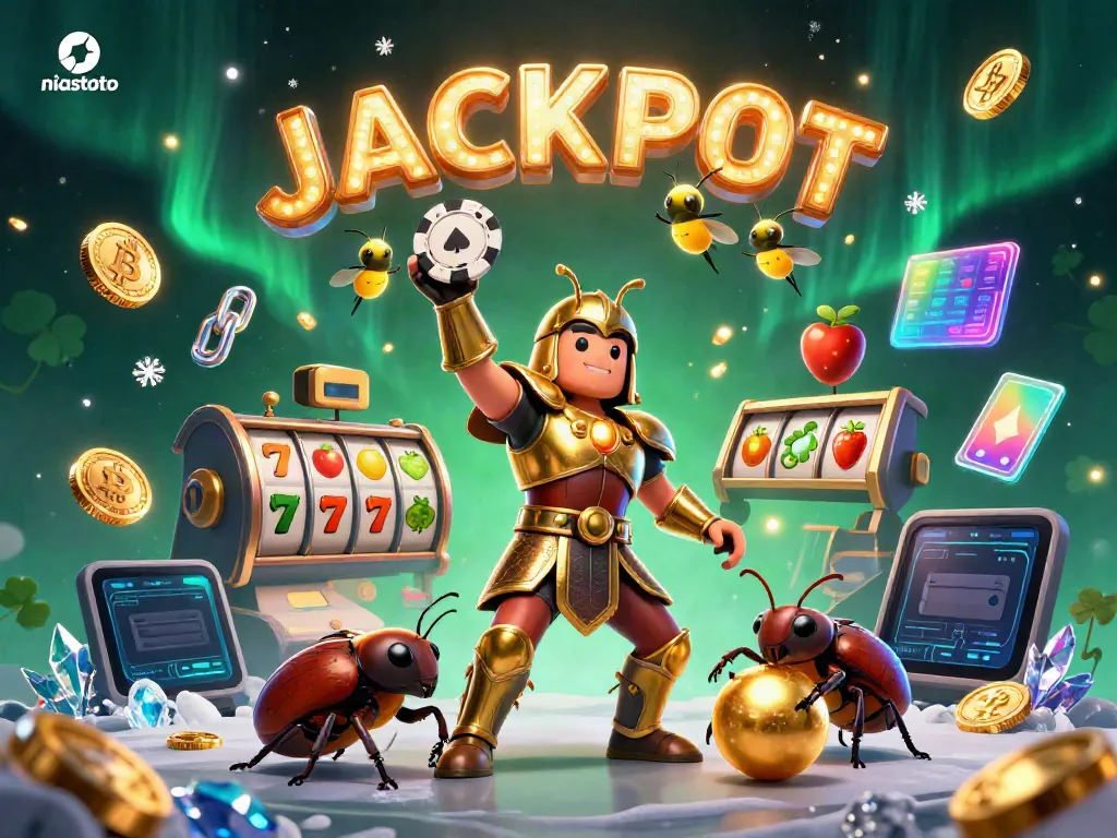 Experience thrilling slots action with niastoto's lively jackpot celebration scene.