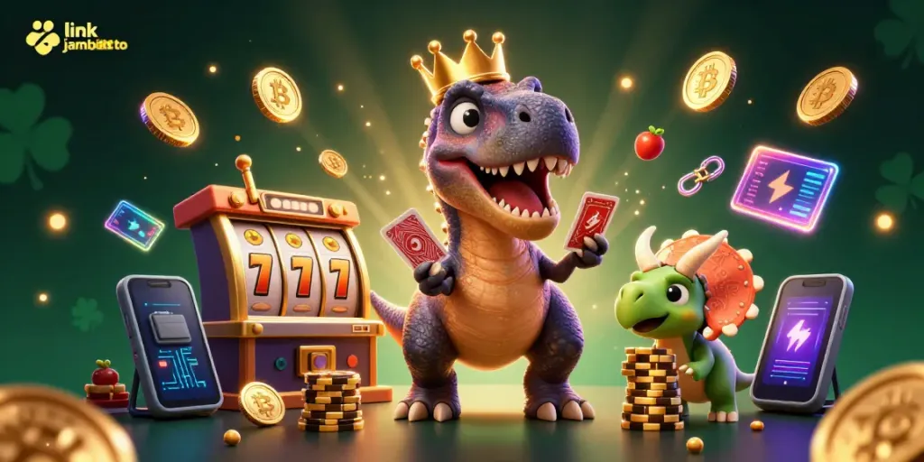 Experience high-stakes action with the link jambitoto's premiere casino features in this vibrant scene.