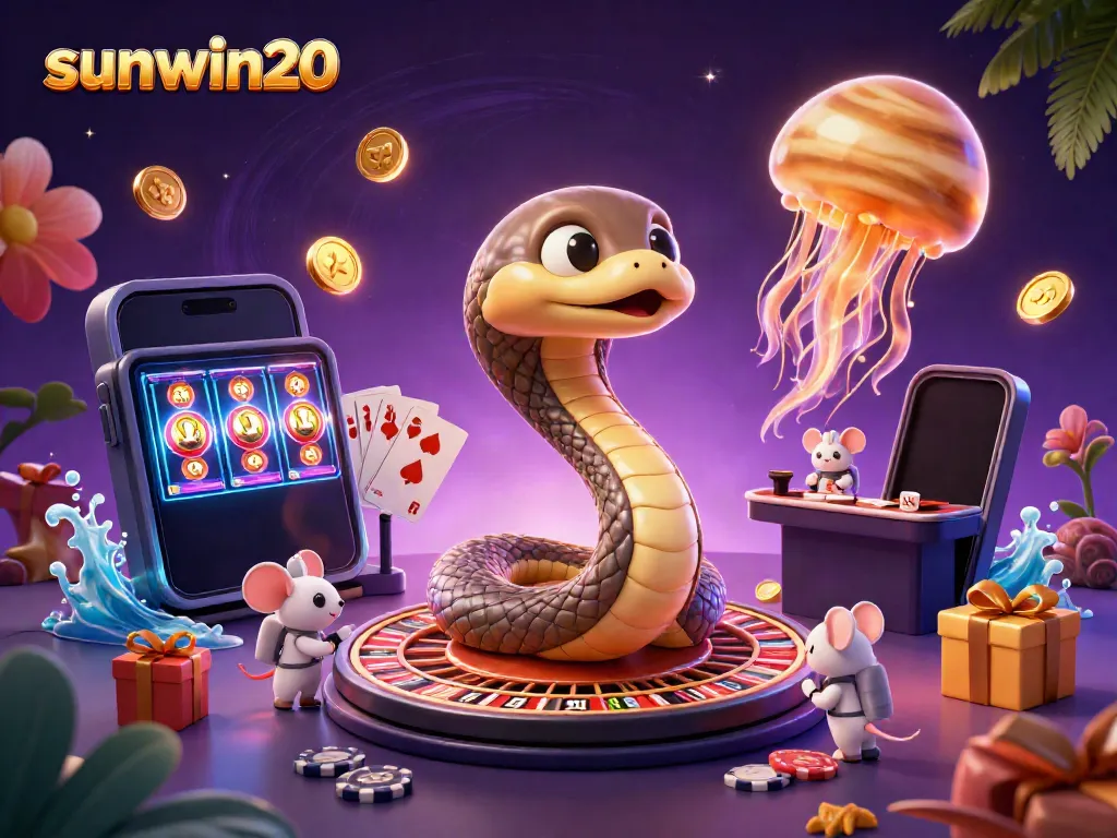 Experience thrilling cosmic entertainment with sunwin20's unique gaming ambiance featuring vibrant slot elements.