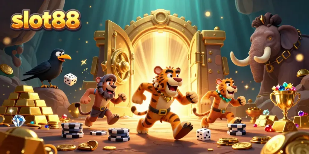 Slot88 menawarkan pengalaman bermain penuh kegembiraan dengan karakter unik dan elemen kasino.