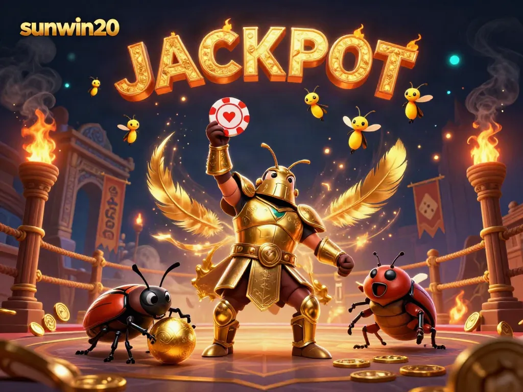 Experience exciting gameplay with sunwin20's vibrant 3D illustration, featuring dynamic characters and casino elements.