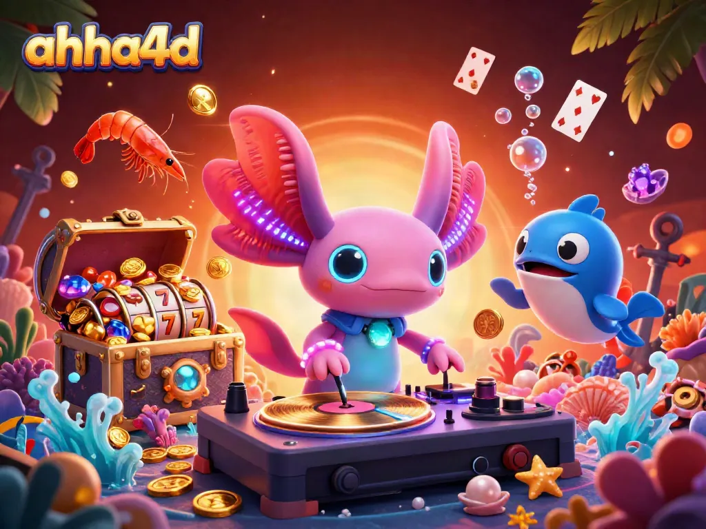 Engage with ahha4d's vibrant casino scene featuring dynamic gaming elements and lively characters.