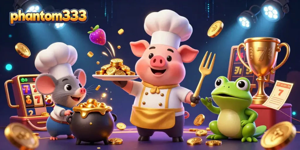 Engage with phantom333 as a chef pig serves golden casino rewards among dynamic slot game elements.