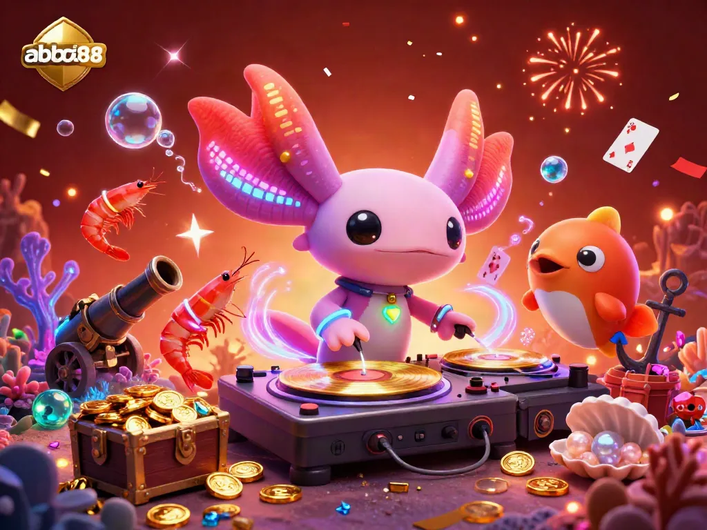 Catch the excitement of abcti88's vibrant underwater casino scene with playful characters, treasure, and dynamic energy.