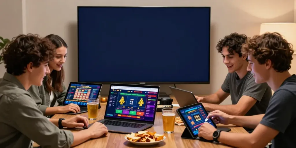 Pengalaman bermain judi online di totowin88 dengan teman-teman, menunjukkan suasana menyenangkan dan interaksi sosial.