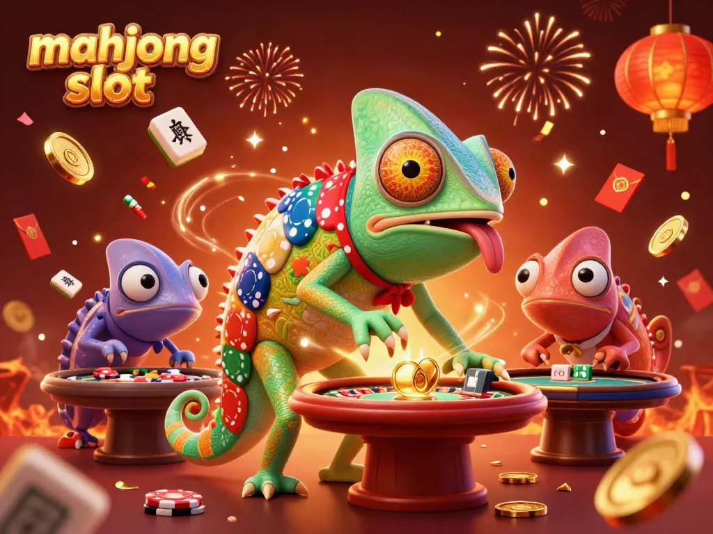 Menangkan permainan mahjong slot dengan ilustrasi kasino yang meriah dan penuh warna