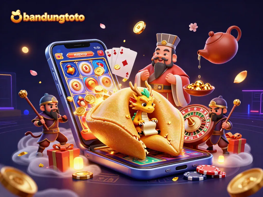 Experience exciting gameplay with bandungtoto's dynamic casino elements featuring golden coins and slot games.