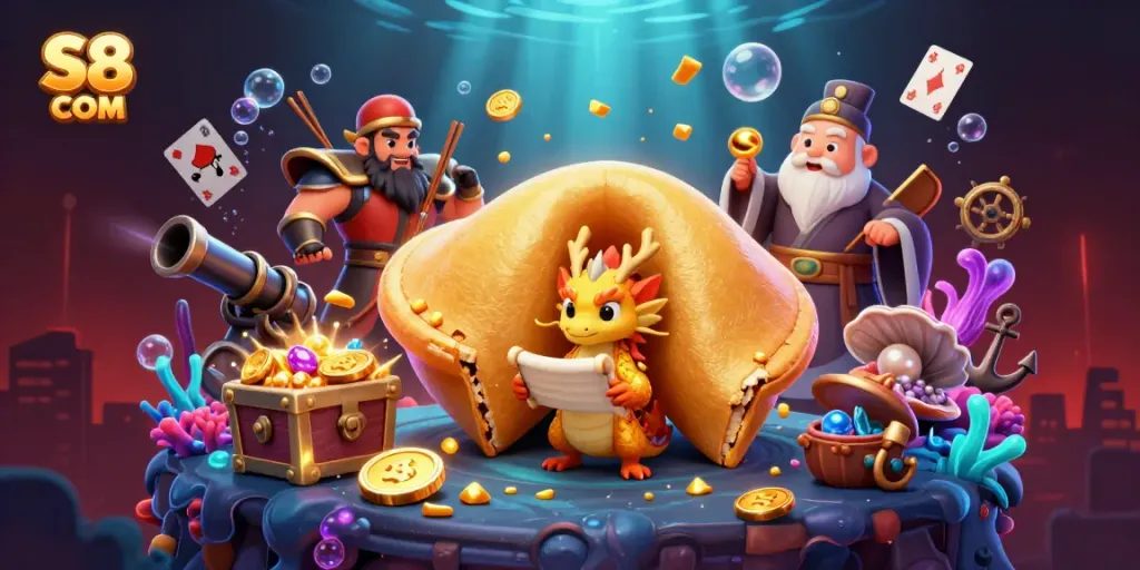 Engage with exciting games at S8 COM, featuring vibrant fantasy characters and casino elements.