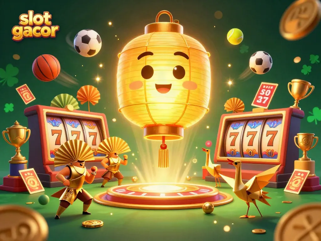 Putaran slot gacor yang menampilkan jackpot dengan elemen kasino menarik dan karakter pajangan mewah.