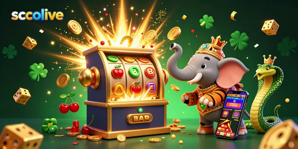 Socolive offers thrilling live betting with an engaging 3D illustrated scene showcasing vibrant slot machines and colorful casino elements.