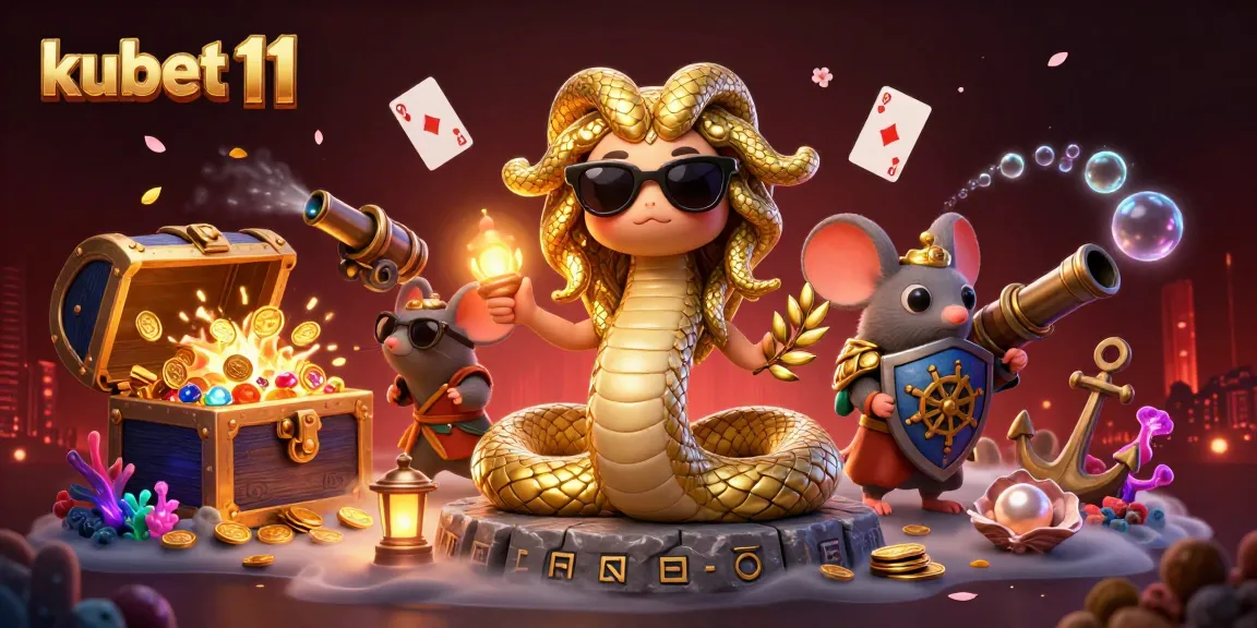 Kubet 11 showcases an exciting underwater casino scene with Medusa and vibrant game elements.
