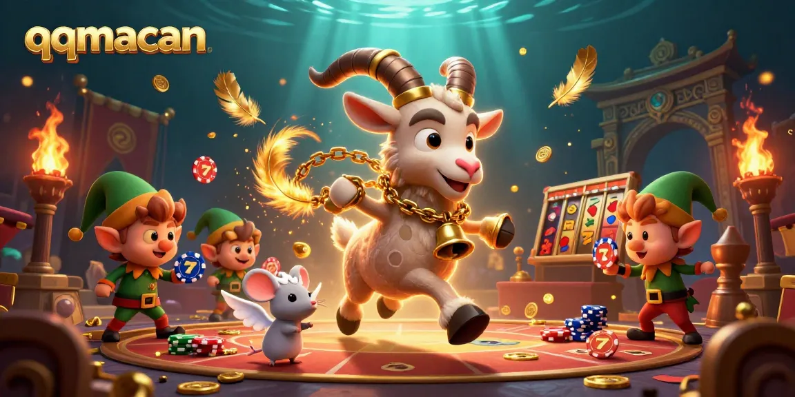 Experience thrilling gameplay at qqmacan with a lively casino scene featuring vibrant characters and dynamic elements.