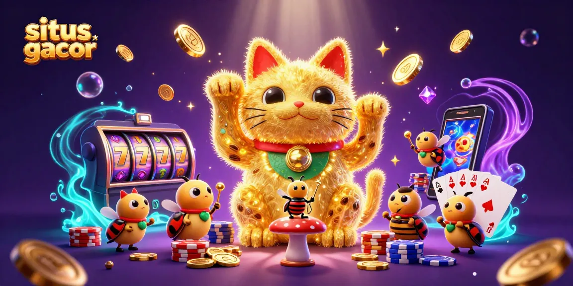 Experience exciting wins at the situs slot gacor, featuring dynamic casino elements and vibrant 3D graphics.