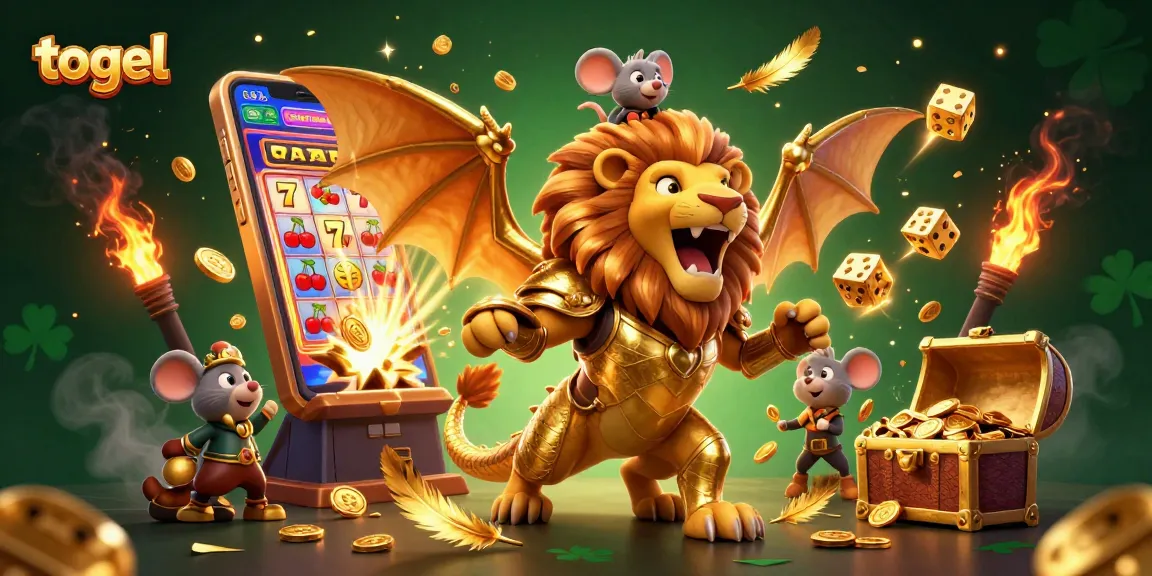 Mengakses togel online dengan simbol mesin slot 3D dan berbagai elemen permainan kasino lainnya yang menarik.