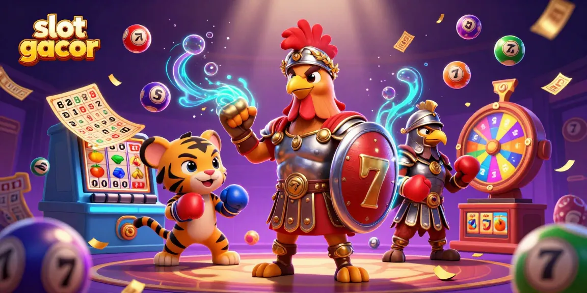 Menangkan slot gacor dengan strategi tepat dalam ilustrasi kasino yang menampilkan karakter menarik dan elemen permainan.