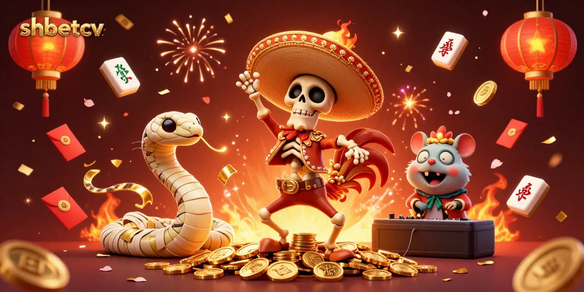 Experience the excitement of shbetcv with a vibrant online casino celebration featuring colorful characters and game elements.