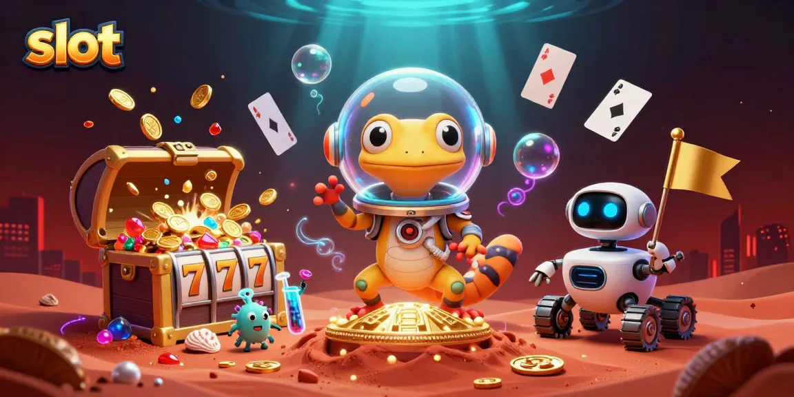 Memenangkan jackpot slot dan emas di kasino dengan gecko alien, rover robot dan bakteri dari luar angkasa.