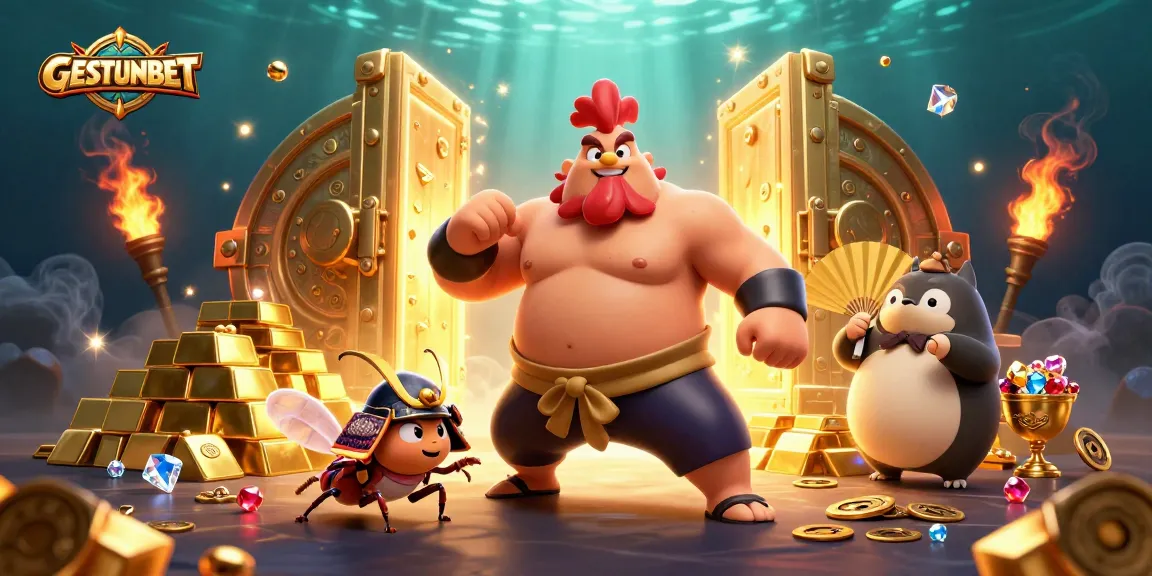 Experience the thrill of GESTUNBET with this vibrant 3D digital illustration of gameplay excitement.