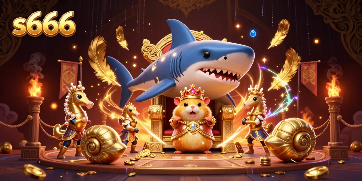 Experience vibrant s666 action with a fierce hamster king and royal guards amidst a dynamic casino scene.