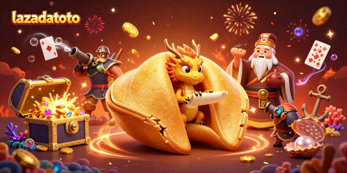 lazadatoto menghadirkan ilustrasi kasino 3D dengan karakter unik dalam suasana meriah.