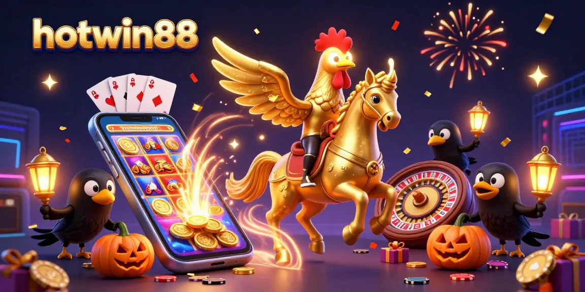 Menggoda permainan slot dengan hotwin88, ayam emas berkepala hantu memimpin melalui kasino malam yang penuh keceriaan.