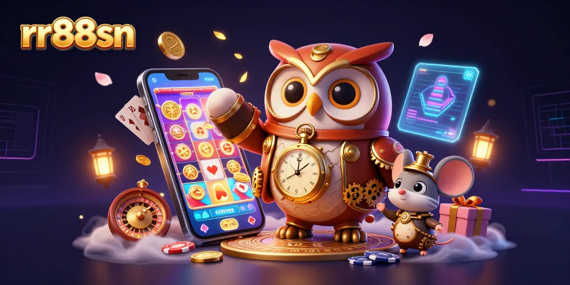 Experience excitement with rr88sn in a vibrant 3D casino scene filled with winning games and golden rewards.