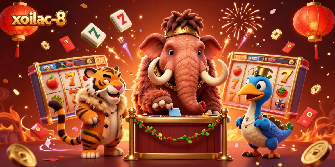 Join the excitement with xoilac-8 as a mammoth checks IDs at a vibrant casino entry scene.