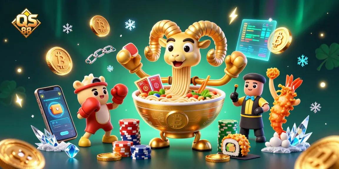 Experience QS 88's vibrant gambling atmosphere with a dynamic casino scene featuring unique 3D characters.
