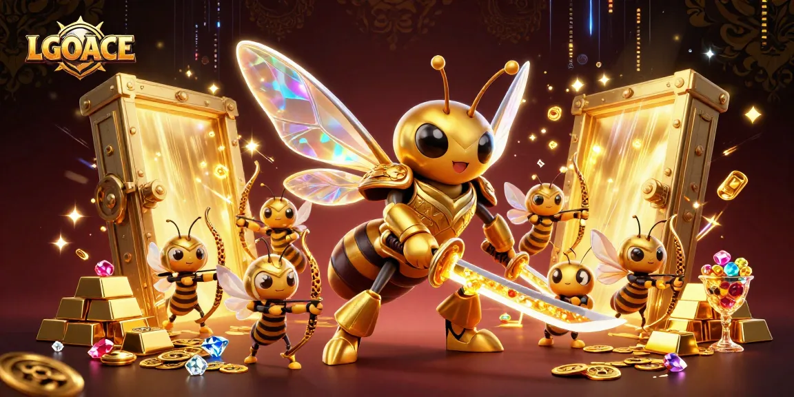 LGOACE engages players with vibrant illustrated casino adventures filled with gold treasures and dynamic characters.