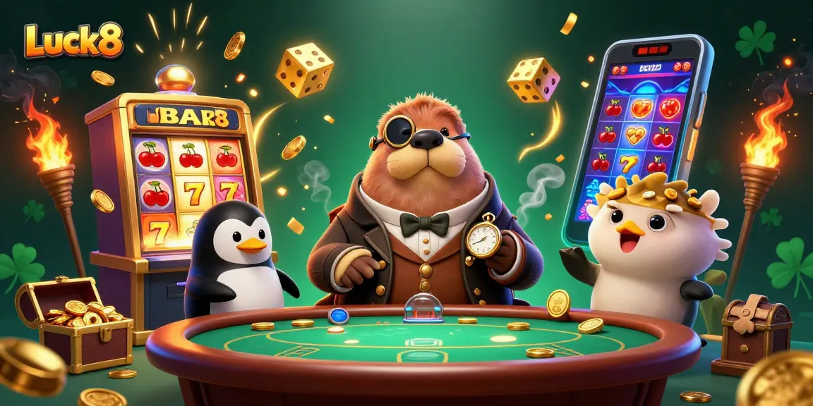 Engage in thrilling gameplay at Luck8 with a cheerful walrus and friends gaming underwater.