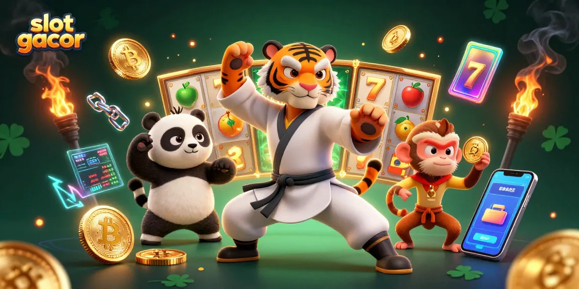 Engage with slot gacor visual experiences through a dynamic 3D illustration of a kung fu tiger master.