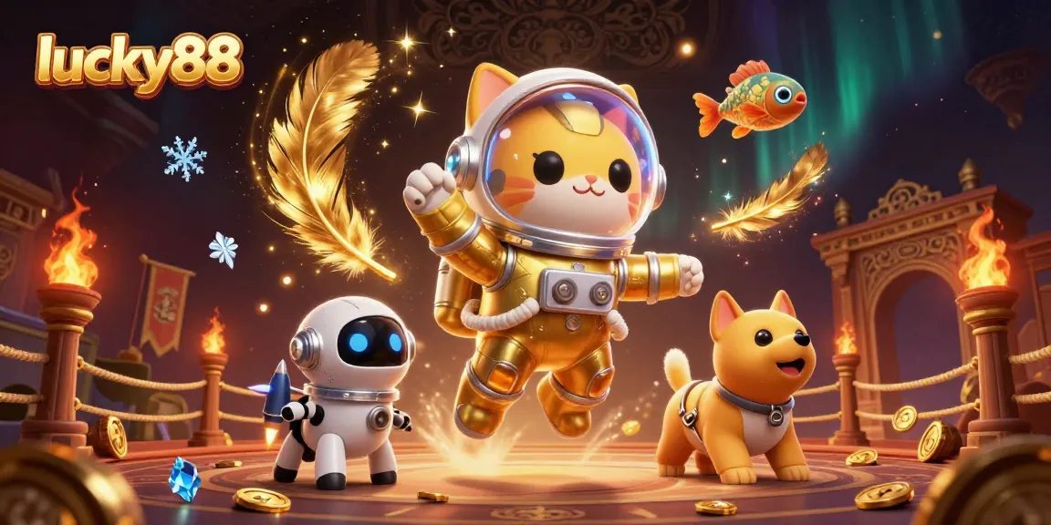 Engage in the lucky88 adventure with a vibrant space-themed casino illustration.