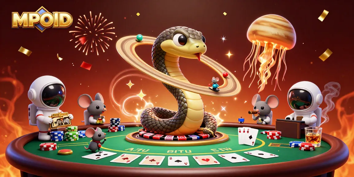 MPOID offers an interactive experience with tiny astronaut mice betting on roulette segments in a cosmic casino.