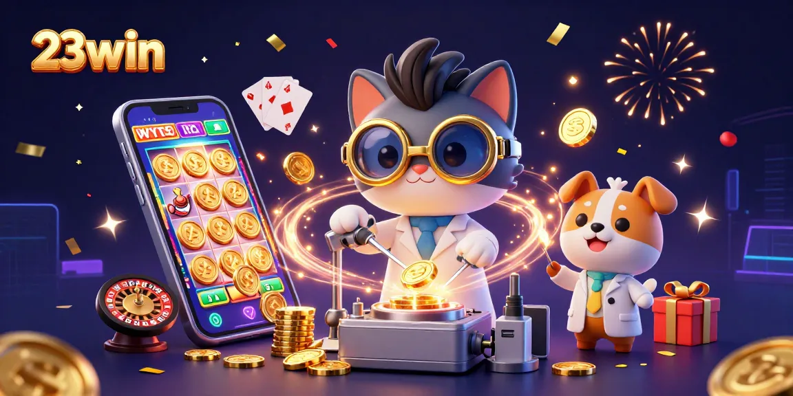 Experience the thrills of 23win with dynamic gaming elements sparkling in an exciting online casino scene.