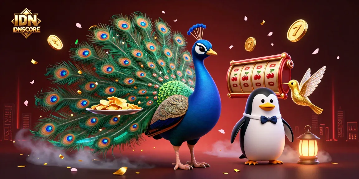 Experience winning gameplay with IDNSCORE as vibrant 3D characters celebrate in an immersive casino scene.
