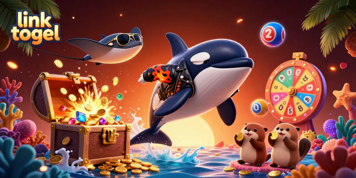 Engage in thrilling link togel action with vibrant gaming elements and playful sea characters.