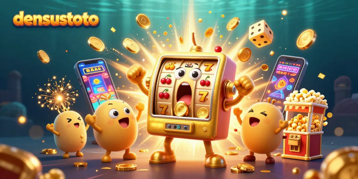 menangkan jackpot densustoto dengan mesin slot emas lucu yang mengeluarkan koin kejut